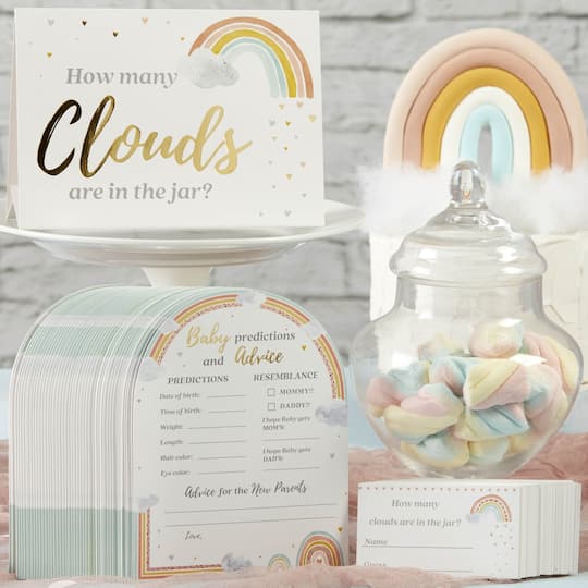 Kate Aspen Boho Rainbow Baby Advice Card & Baby Shower Game Set